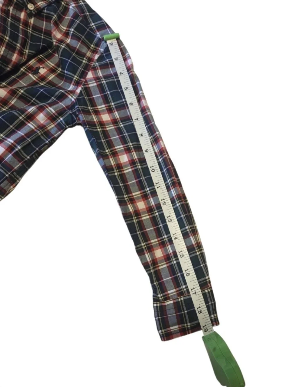 Ralph Lauren Boys Size 7 Plaid Button Down Shirt Natural Stretch